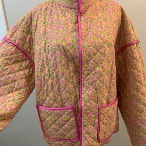 SHEIN Bright Yellow Quilted Jacket